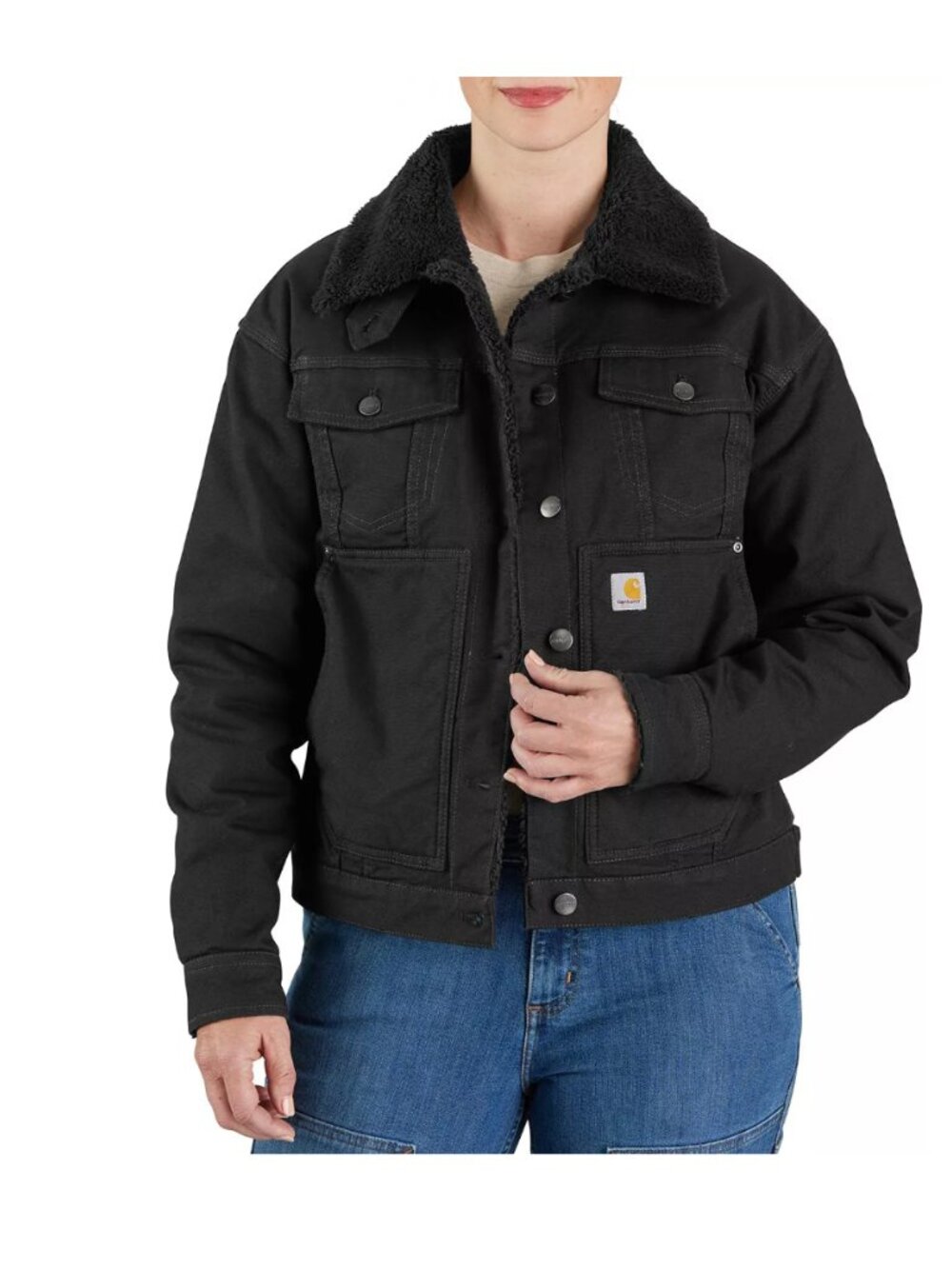 Carhartt Women's Rugged Flex® Loose Fit Canvas Sherpa-Lined Jacket NWT sz S - Picture 9 of 9